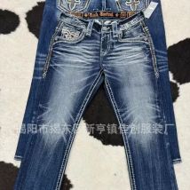 2024 Europäische und amerikanische neue Sommerblau gewaschene gerade Bein lässige All-Match-High-Street-Denim-Langhose für Herren.