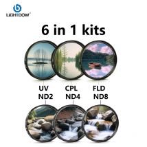 Lightdow UV+CPL+FLD+ND 2 4 8 Kameraobjektivfilter 6-in-1-Kits 49 mm 52 55 58 62 67 72 77 82 mm Kit für Cannon Nikon Sony Kameraobjektiv