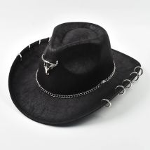 Vintage Kunstleder Western Cowboy Hut für Männer Gentleman Cowgirl Jazz Hüte Urlaub Party Cosplay Hut Sombrero Hombre