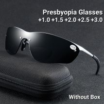 Occhiali da sole bifocali da uomo alla moda Occhiali da lettura lontani a doppio uso Occhiali sportivi con montatura a molla in argento +100 +150 +200 +250 +300