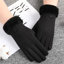 GTUBIKE Women Winter Thick Plush Gloves Fashion Warm Suede Outdoor Guantes Lady Touchscreen Driving Gloves Sport Cycling Mittens