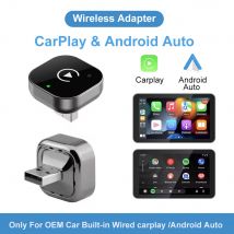 Adaptador Inalámbrico CarPlay 2026 2 en 1, Dongle de Cableado a Inalámbrico para Apple y Android Auto, Conexión Plug and Play, Accesorio Universal para Automóvil