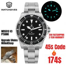 Watchdives WD5513P V3 Mechanical Watch PT5000 Automatic Movement 28800 vph High Beat Luxury Watch Sapphire BGW9 Luminous Watch