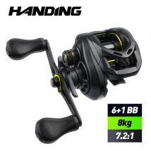 HANDING M1 Baitcasting-Rolle 8 kg maximaler Widerstand Niedriges Profil Angelrolle 6+1 Doppelschild BB 7,2:1 Übersetzungsverhältnis 207G Langlebiger Baitcaster