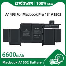 Batteria SKOWER A1493 ad alte prestazioni per MacBook Pro 13 pollici Retina A1502 (fine 2013 metà 2014 inizio 2015) Sostituzione A1582