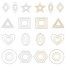 Vassoio per pendenti con ciondoli con cornice geometrica cava in acciaio inossidabile per accessori per la creazione di gioielli Commercio all'ingrosso di collane per orecchini fai da te