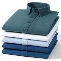 Hochwertige 100% Baumwolle Oxford gebürstete Langarm hemden für Männer Slim Fit formelles Hemd feste weiße Kleidung weiche Büro oberteile