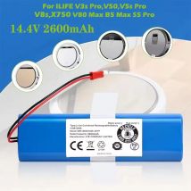 Batteria di ricambio originale agli ioni di litio da 14,4 V 2600 mAh 18650 per batteria aspirapolvere robot ILIFE V3s Pro V50 V5s Pro V8s X750