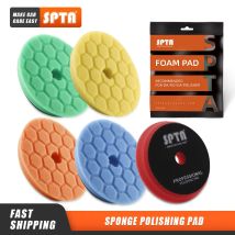 SPTA 1PC 3"(80mm)/5"(125mm)/6"(150mm) abgeschrägte Hex-Logic Auto Schwamm Polieren Polieren Schaum Pad für DA/RO/GA Puffer Polierer