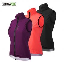 WOSAWE Women's Lightweight Bike Vest Windproof Vest Cycling Wind Gilet New Stretch fabric With Two Way Zipper