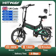 HITWAY Electric Bike 250W Foldable Pedal Assist E Bike with 7.8Ah Battery without accelerator, 16 inch for Teenager and Adults