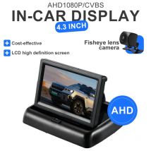 4.3" Foldable Car Monitor HD Color Display Rearview Mirror Mount Universal Reverse Parking Screen for Cars SUV RV