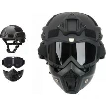 Militärischer taktischer Integralhelm MICH ABS – abnehmbare Schutzbrille und NVG-Halterung für Riot Airsoft CS Outdoor Wargame Protective Ge