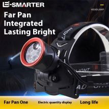 Ultra leistungsstarker Scheinwerfer, wiederaufladbar, 4 + 1 LED-Scheinwerfer, 18650, Angeln, Jagd, Stirnlampe, LED-Scheinwerfer