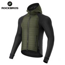ROCKBROS Autumn Winter Cycling Jersey Warm Long Sleeves Outdoor Fleece Lining Thermal Coat with YKK Zipper Sport Clothing