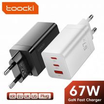 Toocki 67W GaN Caricatore USB C QC4.0 65W PD 3.0 Tipo C Caricatore rapido rapido per iPhone 16 15 14