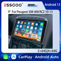 ESSGOO Autoradio Android 13 GPS Navigazione CarPlay senza fili Android Auto per Peugeot 308 408 RCZ 2010-2013 USB Tipo-C WIFI FM RDS BT Mirror Link 9" 2 Din Lettore Multimediale Video