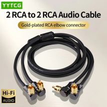 Hifi 90 Grad Winkel RCA zu Stecker Audio-Kabel vergoldete Stecker rechtwinklige Verlängerung ofc RCA Audio-Kabel für Heimkino-DVD