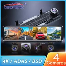 OBDPEAK A8 4CH 11,26'' Rückspiegel Dash Cam 4K Vorne, Hinten und Seite (Links Rechts) FHD 3*1080P Blind Spot Assist ADAS WIFI