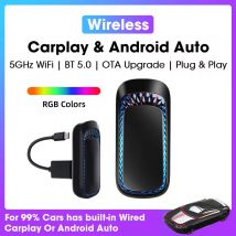 Auto AiBOX RGB Bunte Drahtlose Carplay und Android Auto Mini Smart Box Bluetooth WiFi Auto Connect Für Wired Apple Carplay Autos