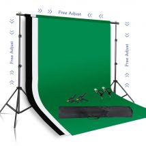 SH Kit supporto per sfondo fotografico con sistema di supporto per supporto regolabile Fondali per studio fotografico Cornice per schermo verde Chromakey