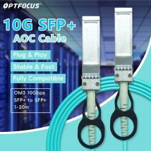 OPTFOCUS 10G SFP+ AOC OM3 Cable 1m 3m 5m 10Gbps SFP+ to SFP+ OM3 Compatible with Cisco MikroTik Intel Switch AOC Cable