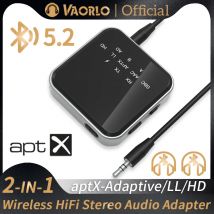 aptX-Adaptive/LL/HD Bluetooth 5.2 Audio Sender Empfänger 3,5 MM AUX Niedrige Latenz Verlustfreie HIFI Stereo Musik Wireless Adapter