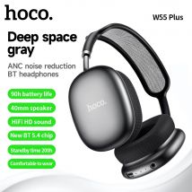 HOCO W55 Plus ANC Noise Reduction Bluetooth Headphones For Ourdoor Sports Music Earphones 90h Long Use Time High Sounds Earbuds