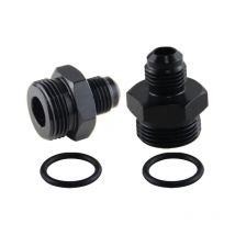 Adapteranschluss AN6/AN8/AN10/AN12, 2 Stück Stecker auf M22 x 1,5 auf metrisch, gerade, für Ölkühler, O-Ring, Aluminium, Schwarz, 14/19/22/27 mm