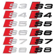Naklejka 3D ABS na tylną klapę bagażnika, ozdobna dekoracja karoserii samochodu, akcesoria do tuningu Audi S3 S4 S5 S6 S7 S8, naklejki z emblematem na tył.