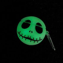 Kreative leuchtende Totenkopf-3D-Schutzhülle für AirPods 1/2/Pro, weiche Silikon-Hülle für kabellose Bluetooth-Kopfhörer, Halloween-Hülle