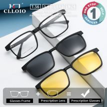 CLLOIO Flip-up Magnetische Clip-on Brillen Männer Frauen TR90 Polarisierte Myopie Sonnenbrille Nachtsicht Fahrbrille