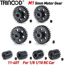 TRINOOD Stahl Metall Ritzel Motor Getriebe M1 5mm 11T 12T 13T 14T 27T 28T 29T 30T für 1/8 1/10 RC Modell Auto Buggy Lkw Motor Teile