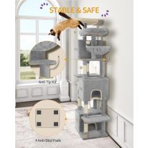 Hzuaneri Árbol para gatos de 193 cm, torre grande para gatos de interior, muebles para casa de gatos con 2 plataformas, 3 condominios, 7 postes para rascar