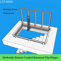 Stainless Steel Wine Cellar Hatch Electric Motor Flap Push Rod Lift Up Door Hinge Remote Control Basement Electric power Hinge