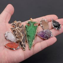 1pc original grobe Stein Anhänger rohe Pfeile Form Metall Anhänger passen Schmuck machen DIY Männer Vintage Schmuck Halskette Ergebnisse