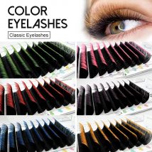 ABONNIE Schwarz Farbverlauf Rot Grün Blau Lila Farbe Wimpernverlängerung Ombre Farbige individuelle falsche Wimpernverlängerungen