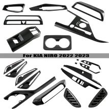 Para KIA NIRO 2022 - 2024 2025, Accesorios Decorativos de Fibra de Carbono ABS para la Consola Central, Cubierta del Panel del Reposabrazos y la Caja de Cambios