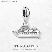 Cruise Ship Pleasure Boat Pendants For Women Men 925 Sterling Silver Fine Jewelry Brand New Summer Trendy Gift