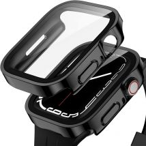 Glas gehäuse für Apple Watch 7 8 45mm 41mm 49mm 44mm 40mm Displays chutz hülle mit gerader Kante iwatch 5 se 6 7 8 9 ultra 49mm