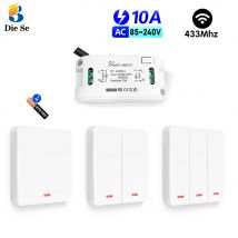 Diese 433Mhz wireless Wall Switch rf 86 wall panel transmitter Safety Switch and AC 110V 220V relay interruptor for Light Lamp