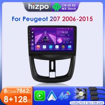 Hizpo 2 Din Android 14 For PEUGEOT 207 207CC 2006-2015 Car Radio Multimedia Video Player Navigation Autoradio CarPlay Stereo RDS