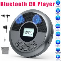 CD Player with Speaker Stereo and Headphones Bluetooth USB MP3 Music U Disk Album Players Portable Rechargeable Discman Walkman