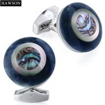 Hawson 20mm Natural Stone Cufflinks for Men Luxury French Shirt Accessory with Gift Box Wedding Business Gift