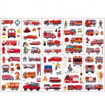 10sheet Firetruck Temporary Tattoos for Kids Firefighter Themed Birthday Party Favors Decor Fireman Birthday Fake Tattoo Sticker