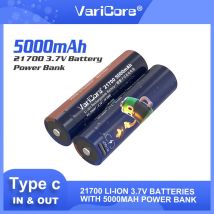 100 % Original VariCore Typ-C 5000T 21700 Multifunktions-Lithiumbatterie 3,7 V 5000 mAh Typ-C-Eingang und -Ausgang 5 V Ausgang.