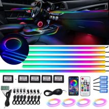 18/22 in 1 Streamer Luci ambientali per auto RGB 213 64 Colori Symphony Kit lampada atmosfera remota LED Interni Arcobaleno Acrilico Cruscotto Decorazione Striscia led