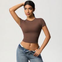Yoga Weste Sommer Kurzarm Atmungsaktive Dehnbare GYM Yoga Slim Fitness Aktive Top Tank Top Frauen Gym Gym Sport Crop Tops