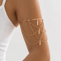Ingemark Vintage Multilayer Stick Quaste Anhänger Oberen Armband Manschette Offene Armreifen für Frauen Lange Kette Arm Körper Armband Schmuck