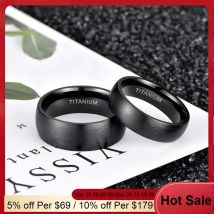 Kolmnsta 6/8mm Black Men Rings Brushed Male Pure Titanium Ring Cool Couple Wedding Band Unisex Dark anillo hombre Allergy free